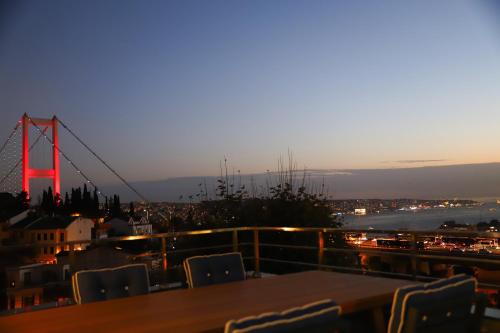 a view of the golden gate bridge at night at Mona Bosphorus in Istanbul