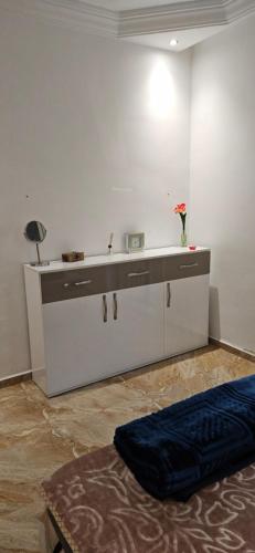 a room with a white counter and a counter top at Samy's Luxury Apartments in Hammamet