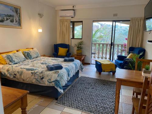 a bedroom with a bed and a living room at Crayfish Inn no6 in Ramsgate