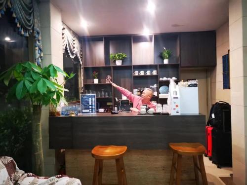 Dapur atau dapur kecil di Chengdu Sichuan University Budget Hotel
