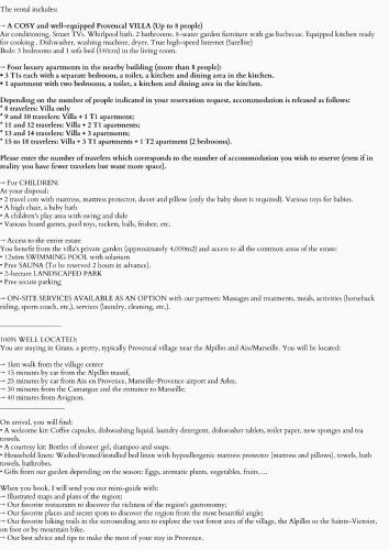 une lettre de recommandation émanant d'un document de recherche dans l'établissement Belle villa provençale et dépendances dans un domaine de 2 Ha piscine, sauna, balnéo, à Grans