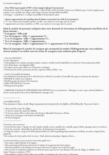 Capture d'écran d'une page d'un document de recherche dans l'établissement Belle villa provençale et dépendances dans un domaine de 2 Ha piscine, sauna, balnéo, à Grans