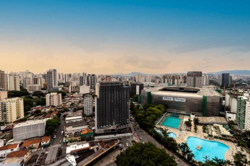 an aerial view of a city with a pool at 360 VN Turiassú by Housi in Sao Paulo