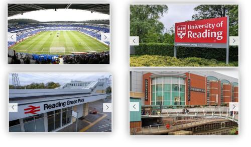 a group of four pictures of a stadium at Reading Getaway For Families & Business & Parking in Earley