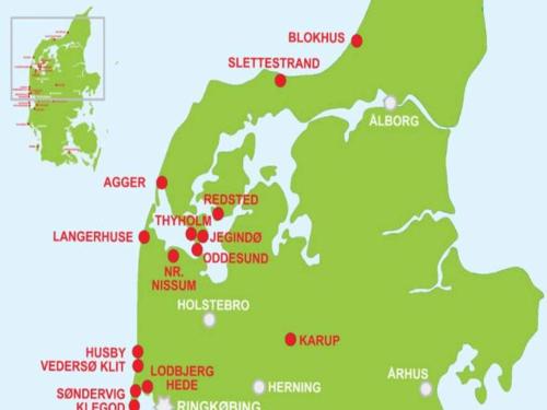 a map of ireland with red dots at Scenic Pool House Retreat - By Traum Ferienwohnungen in Thyholm