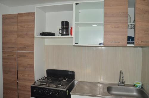 Kuchyň nebo kuchyňský kout v ubytování Apartamento cafetero portal del prado