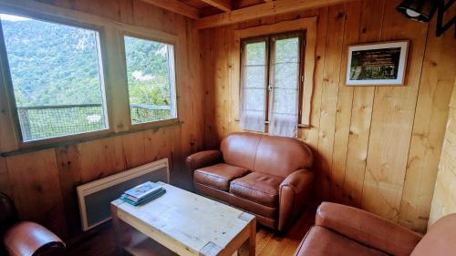 Χώρος καθιστικού στο Cabanes et Lodges du Belvedere