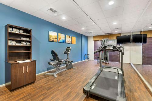 a gym with a treadmill and exercise equipment in a room at Comfort Suites Blythe in Blythe
