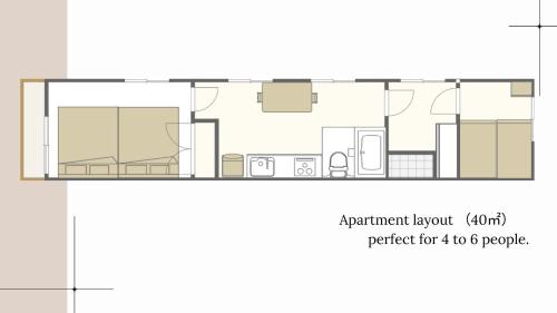 a floor plan of a house at JABA HOUSE Nagaiー11min Nambaー2min Airport line Station in Osaka