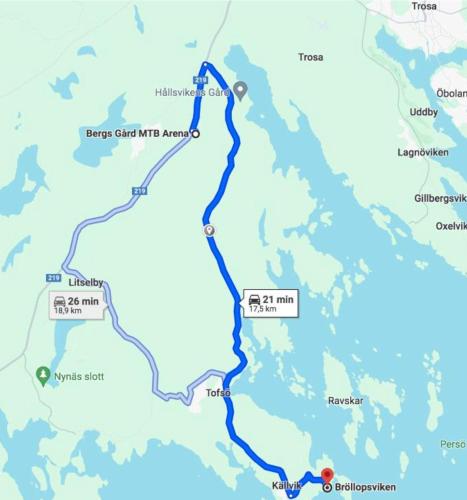 a map of a roadventure in the celtics at Bergs Gård & Hållsvikens Gård in Västerljung