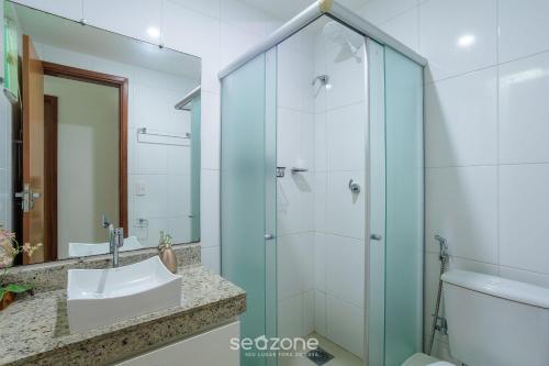 Koupelna v ubytování Apto Vista Mar na Orla de Ilhéus BCL0507