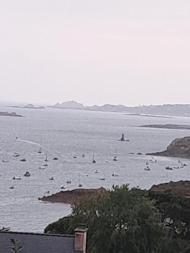 a large body of water with boats in it at Studio d hotes in Carantec