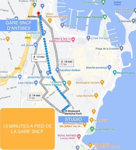 une carte du Strip de Los Angeles dans l'établissement PWS Antibes, Provence-Alpes-Côte-d'azur, Studio, à Antibes