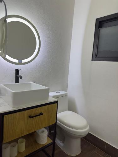 Koupelna v ubytování Loft Río