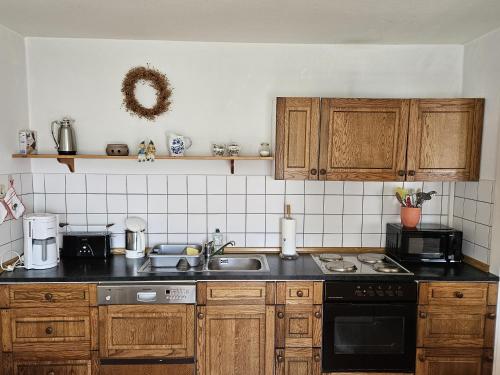 Η κουζίνα ή μικρή κουζίνα στο Haus Wiesenblick