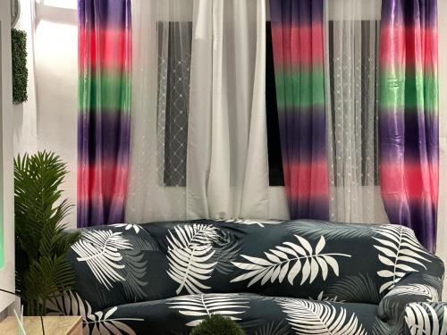 Giường trong phòng chung tại villa avec piscine