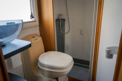 カトゥナーヤカにあるJUST CAMP IT Campervans and Motorhomes - Colombo City and Bandaranaike International Airport Arrivals Car Parkのバスルーム(トイレ、洗面台付)