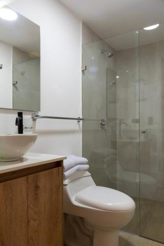 Koupelna v ubytování Nook Apartamentos en el corazón de Medellín