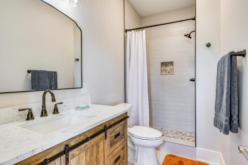 a bathroom with a sink and a toilet at West Lafayette Home about 3 Mi to Purdue Campus! in West Lafayette