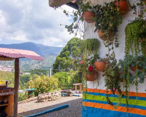 a building with plants on the side of it at Casa Viva Alojamiento Rural in Jardin