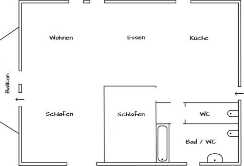 Κάτοψη του Grünes Tal Wohnung Berta