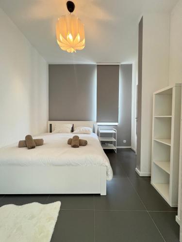 Postel nebo postele na pokoji v ubytování Moderne Villa aux portes de Bruxelles!