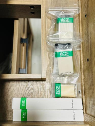 a stack of styrofoam boxes in a drawer at La Casita in Miami
