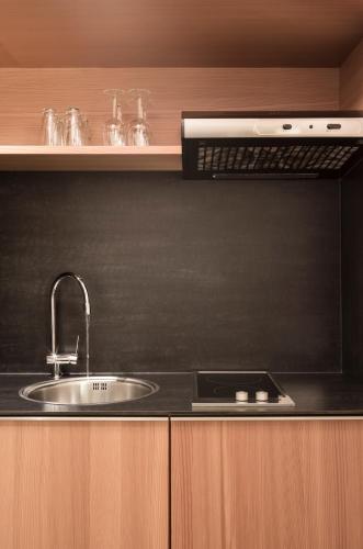 Dapur atau dapur kecil di Hotel Manggei Designhotel Obertauern