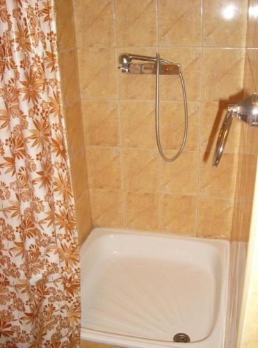 a shower in a bathroom with a tub at Zajazd Pułaskiego in Konstancin-Jeziorna