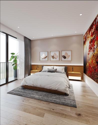 a bedroom with a large bed and a painting on the wall at King Bavi Resort in Ba Vì