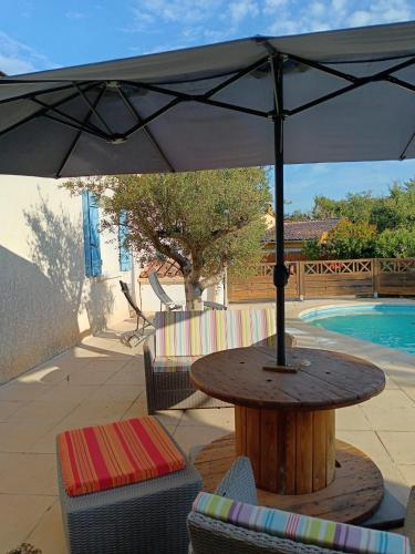 Πισίνα στο ή κοντά στο Appartement charmant au Luc avec piscine partagée, 42 m²