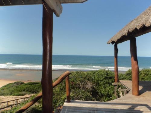 a view of the beach from the porch of a beach house at Chicuanga in Chizavane