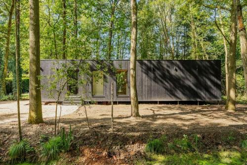 Jardín al aire libre en Luxe chalet met sauna in een oase van rust