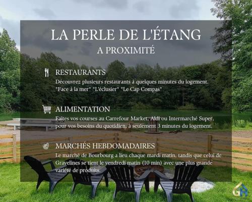 un prospectus pour un programme avec des chaises dans l'herbe dans l'établissement La Perle de l'Étang - Déconnexion totale, à Bourbourg
