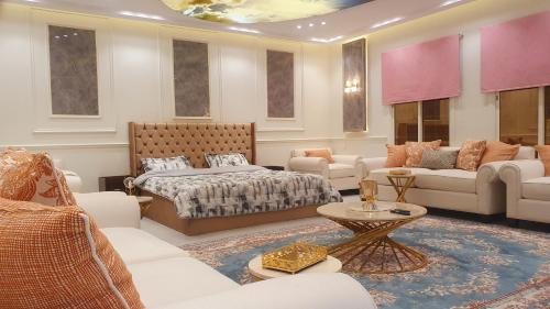 Posezení v ubytování جناح تنفيذي ملكي فاخر Vip