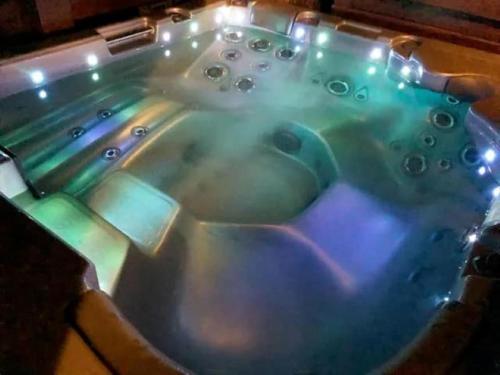 a jacuzzi tub with an elephant in it at luxe vakantiewoning met jacuzzi en sauna Forêt d'Animaux in Bouillon