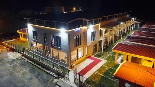 an overhead view of a building at night at Yalıköy Deniz Otel Istanbul in Yalıköy