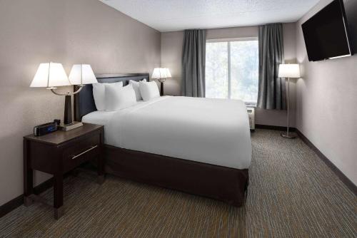 a hotel room with a large bed and a window at La Quinta Inn & Suites by Wyndham Mooresville in Mooresville