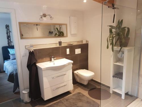 Koupelna v ubytování Barth-Tor-zum-Darss-Zingst-B