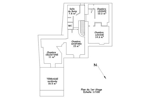 a floor plan of a house at La Maison Gabriac in Boissise-la-Bertrand