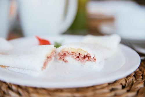 a piece of cake on a white plate at Hurricane Jeri in Jericoacoara