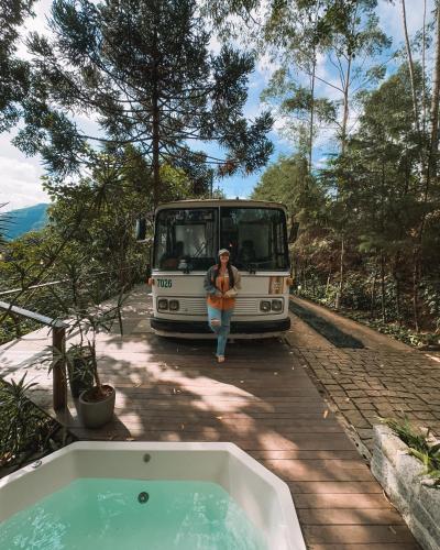 Tetamu yang menginap di Hospedagem Ônibus Retrô em Domingos Martins a 7 km do Centro