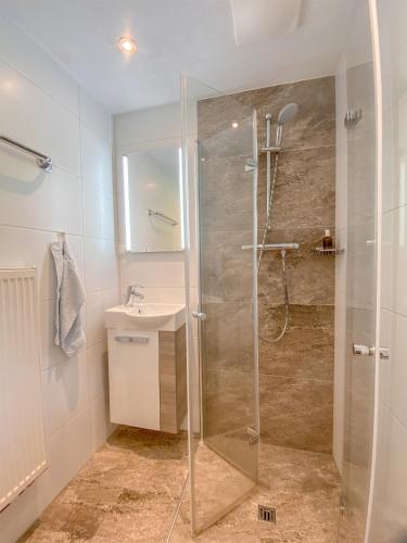 Bilik mandi di Ferienhaus Dachsteinheim