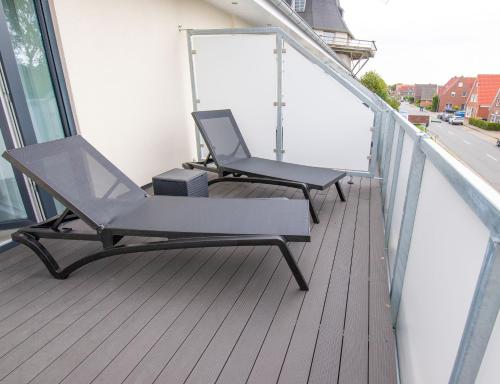 En balkon eller terrasse på Deichbrise