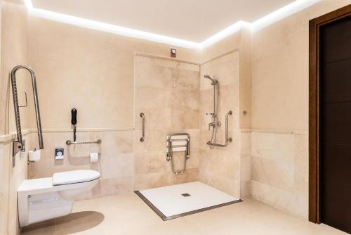 a bathroom with a toilet and a shower at GF Victoria in Adeje