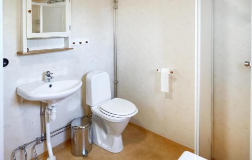 a bathroom with a toilet and a sink at 4 Bedroom Beautiful Home In Mönsterås in Mönsterås