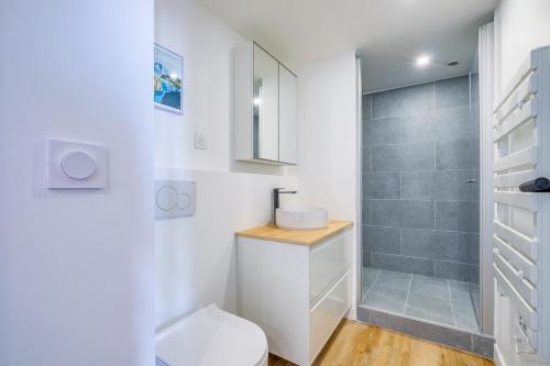 une salle de bain avec toilettes et douche dans l'établissement Le Cosy, Elegant, Calm, Central, Bright, à Marseille