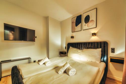 Posteľ alebo postele v izbe v ubytovaní Ametyst A2 - Apartament Rodzinny - Prywatna SAUNA