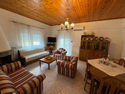 TV a/nebo společenská místnost v ubytování TRADITIONAL HOUSE IN THE VILLAGE