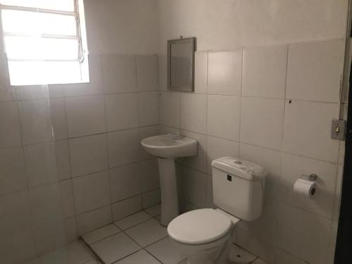 Koupelna v ubytování Hotel Loren